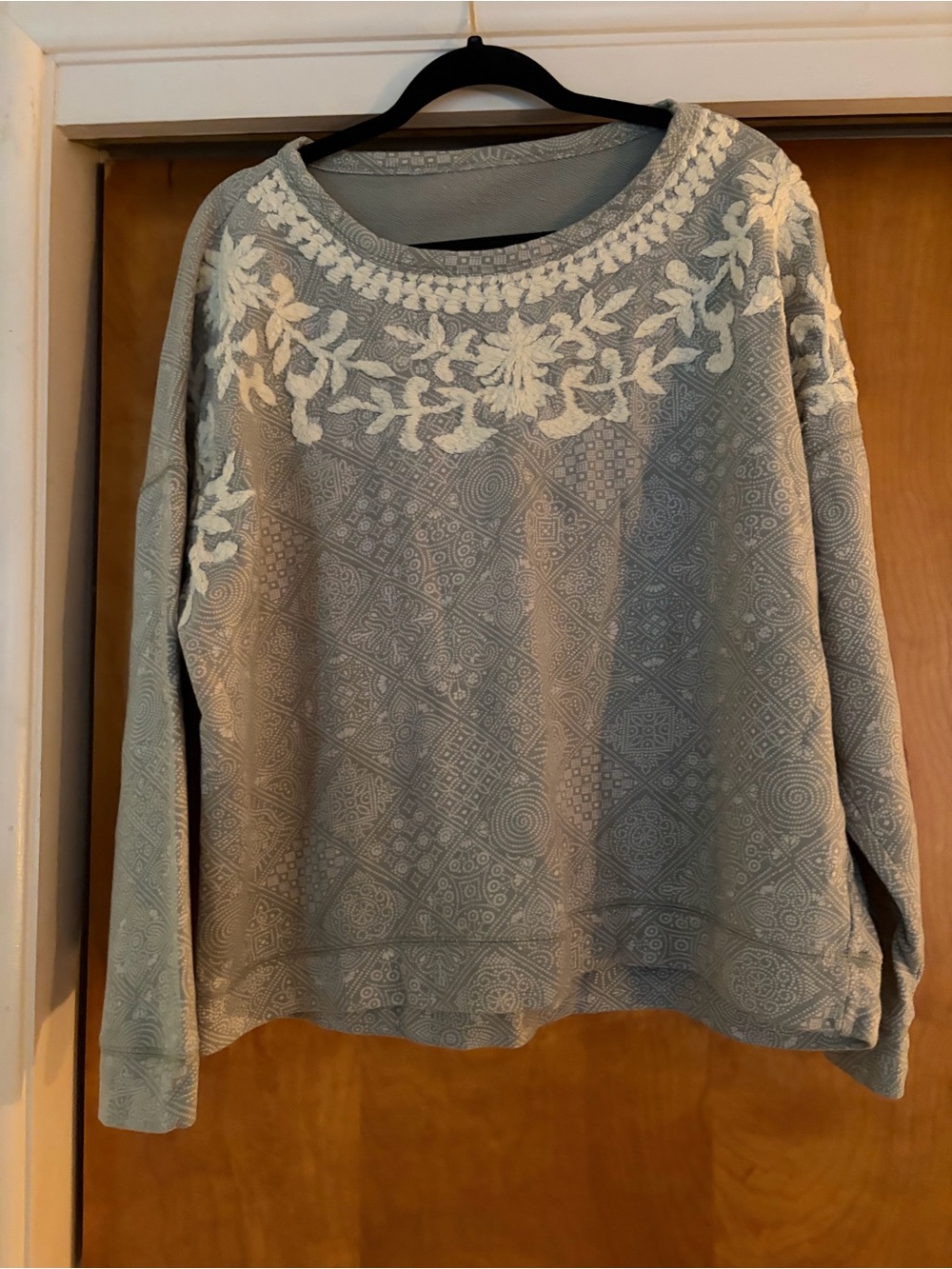 Lucky Brand bandana sweatshirt with heavy embroidery